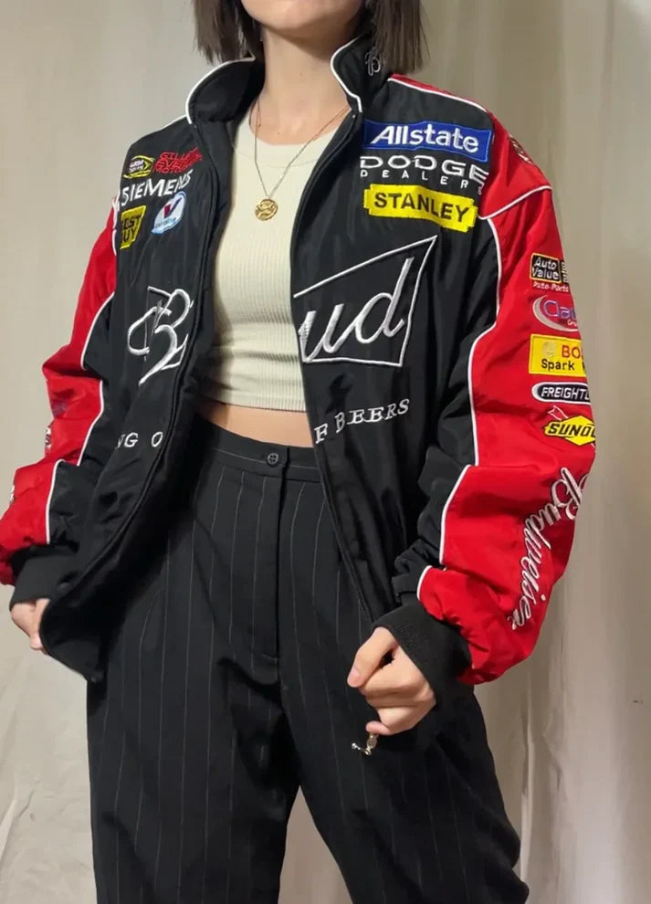 Giacca Racing Budweiser Nera – Vintage NASCAR Edition