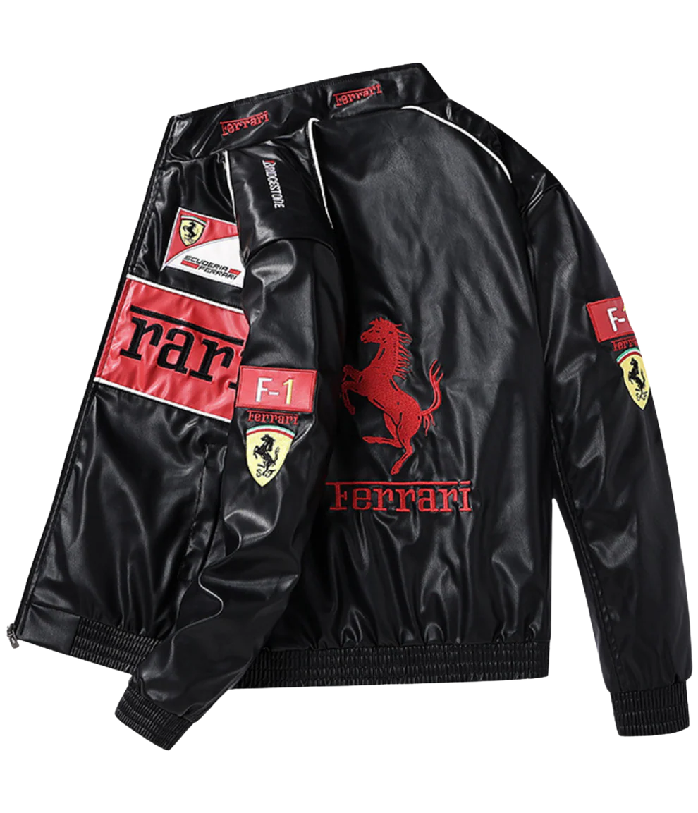 Giacca in Pelle Racing Rossa – Stile F1