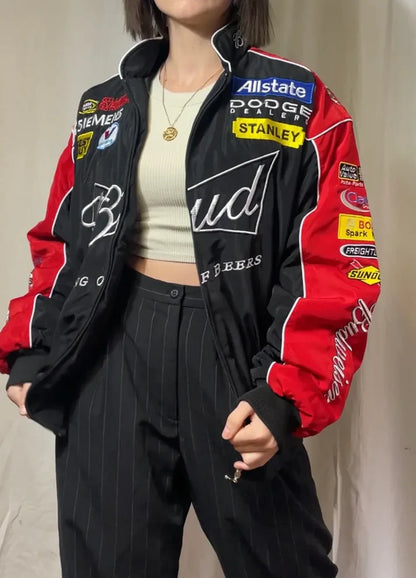 Giacca Racing Budweiser Nera – Vintage NASCAR Edition