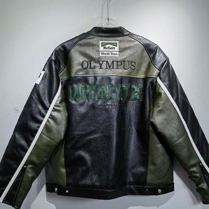 Giacca in Pelle Racing Verde – Stile F1